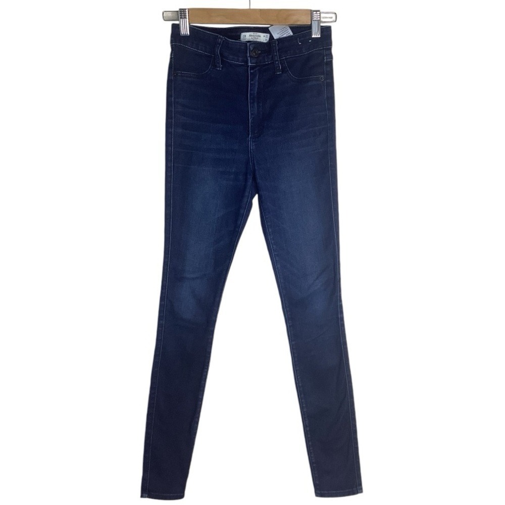 Abercrombie‎ Fitch High Rise Dark Wash Skinny Jeans Womens Size 25 29